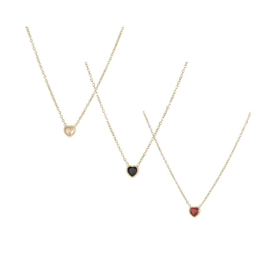 S.Steel Gold Plating Zircon Women-c