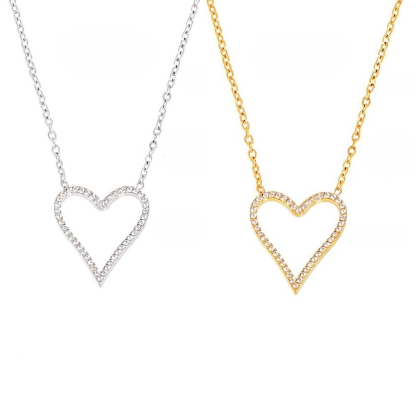 S.Steel Gold Plating Zircon Women-c 2.7g