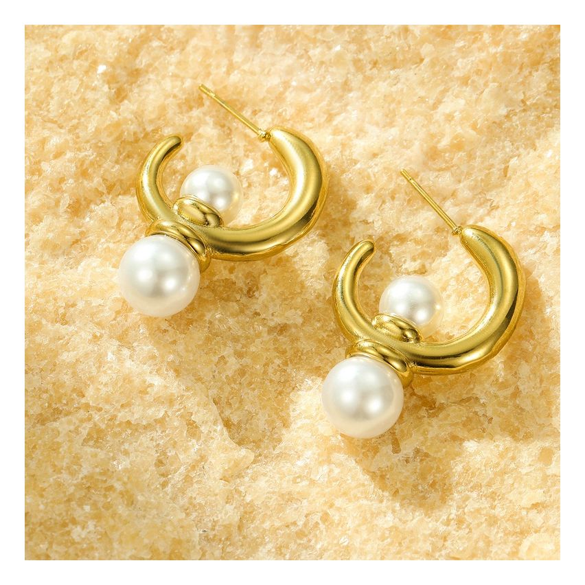 S.Steel Gold Pearls Women 12.7g 