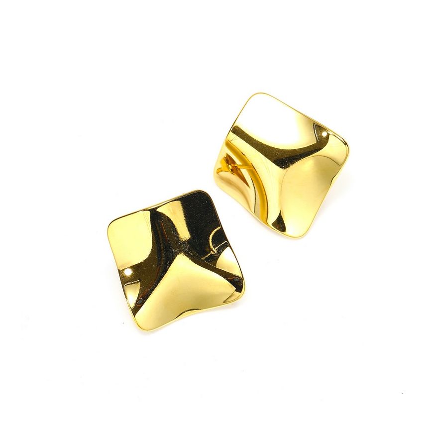 S.Steel Gold Smooth Women-c 9g 30x30mm