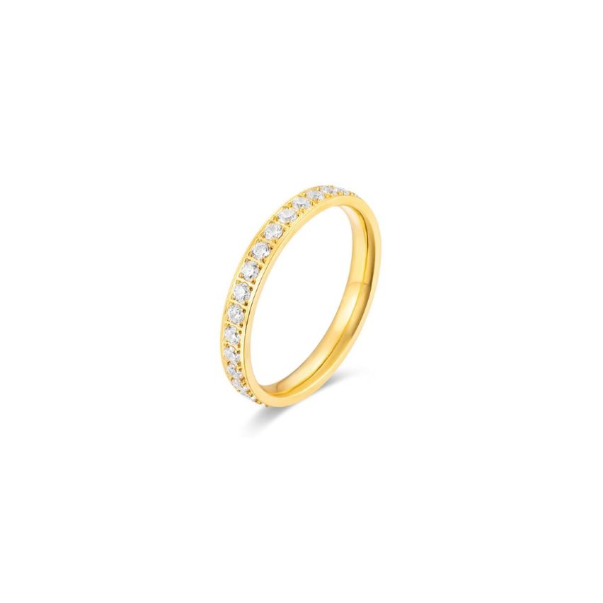 S.Steel Gold Plating Zircon Minimalist Women-c 2.3g - 3mm EU54 - ES14 - US7