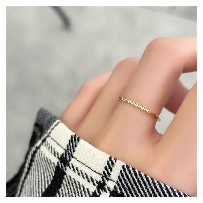 S.Steel Gold Plating Zircon Minimalist Women-c EU57 - ES17 - US8