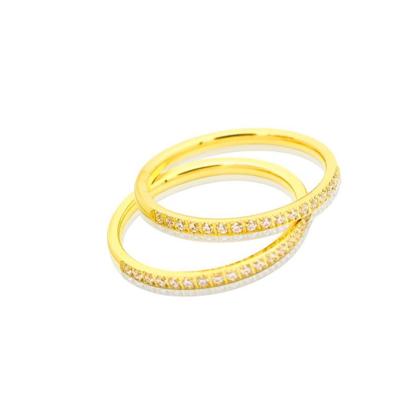 S.Steel Gold Plating Zircon Wedding Women-c