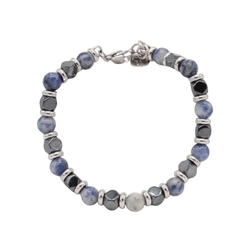 S.Steel Natural Stone Beads Women-c 18g