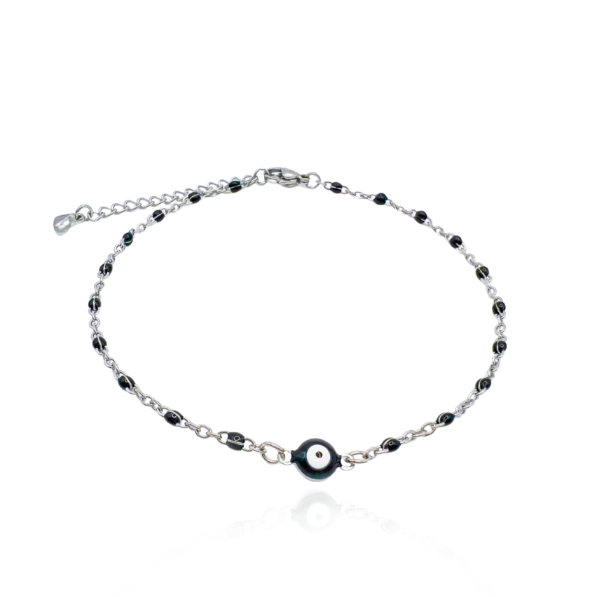 S.Steel Black Anklets Women-c 4g