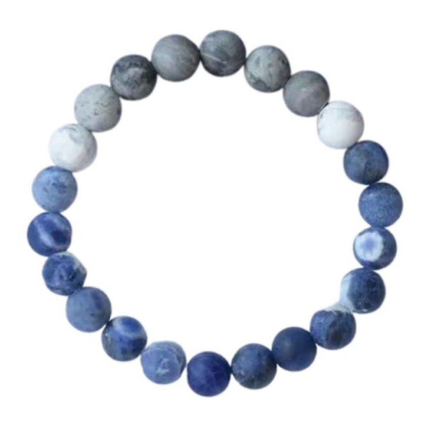 Unisex Lake blue Natural Stone Beads Men-c 25g