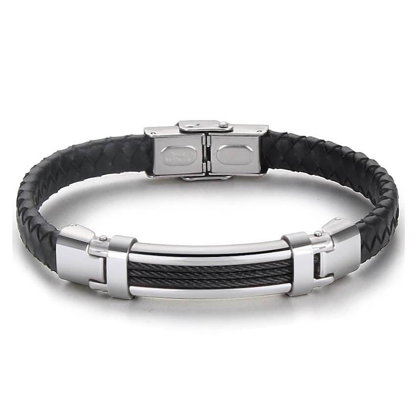 S.Steel Leather Men-c 24g 215x11mm