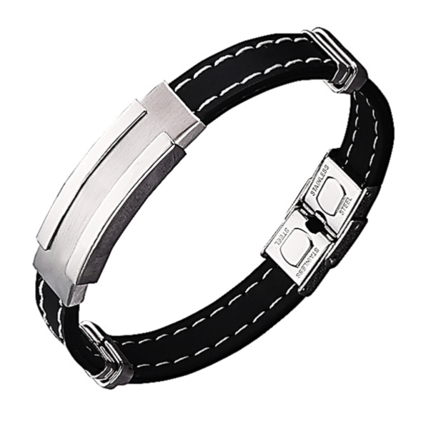 S.Steel Leather With Plate Men-c