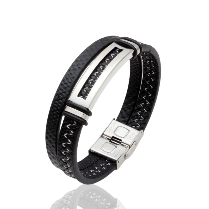 S.Steel Leather Men-c