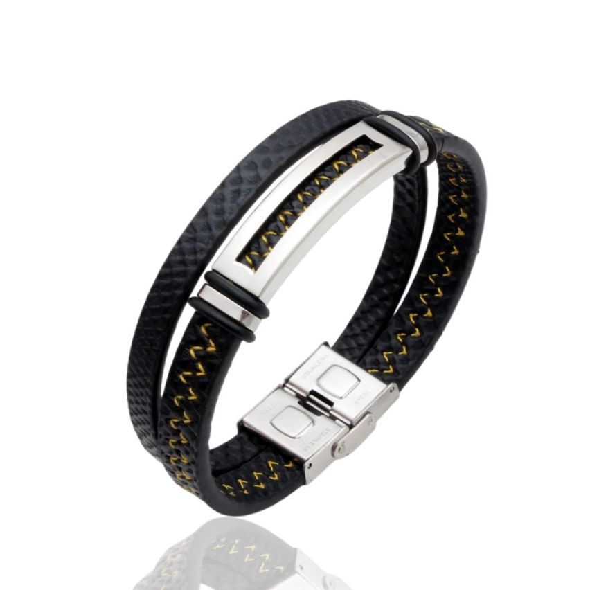 S.Steel Leather Men 22g 