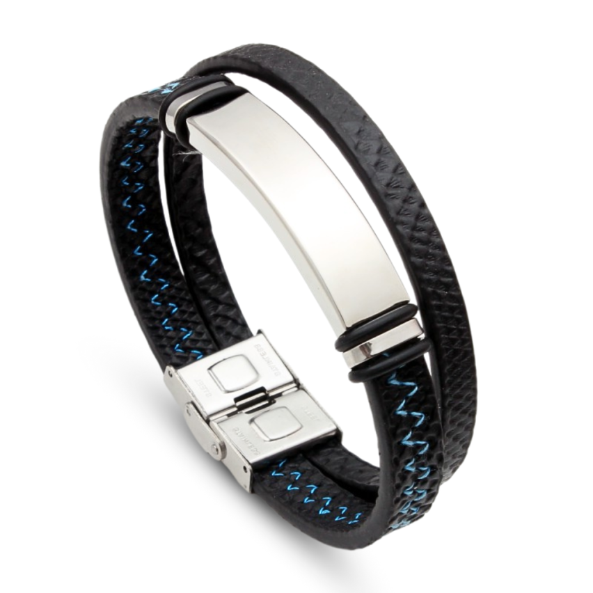 S.Steel Leather With Plate Men 25g 