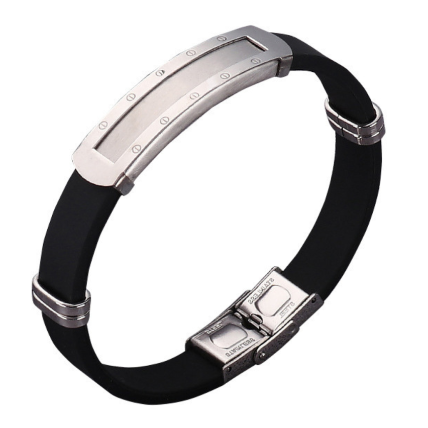 S.Steel Silicone With Plate Men-c