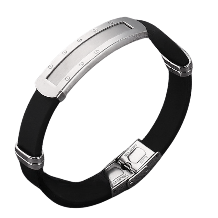 S.Steel Silicone With Plate Men-c