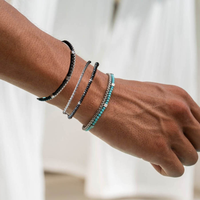 S.Steel Natural Stone Beads Men-c