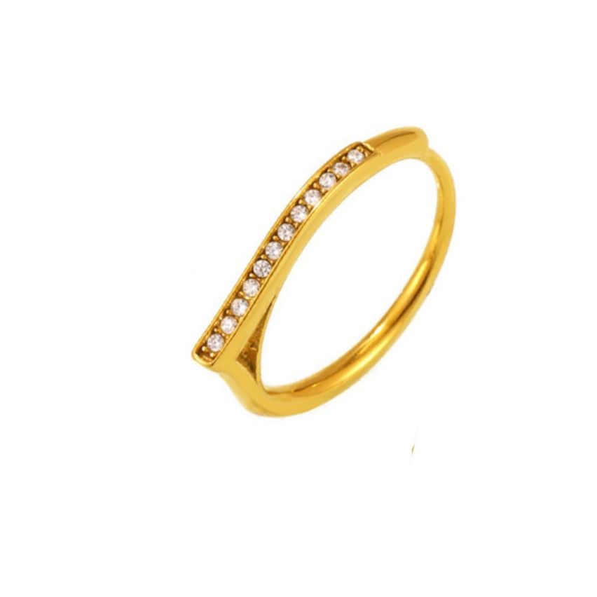 S.Steel New Gold Plating Zircon Women-c 2g EU54 - ES14 - US7