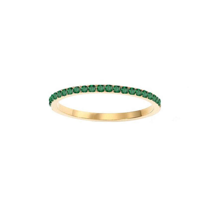 S.Steel New Gold Plating Green Zircon Rings 2g EU54 - ES14 - US7