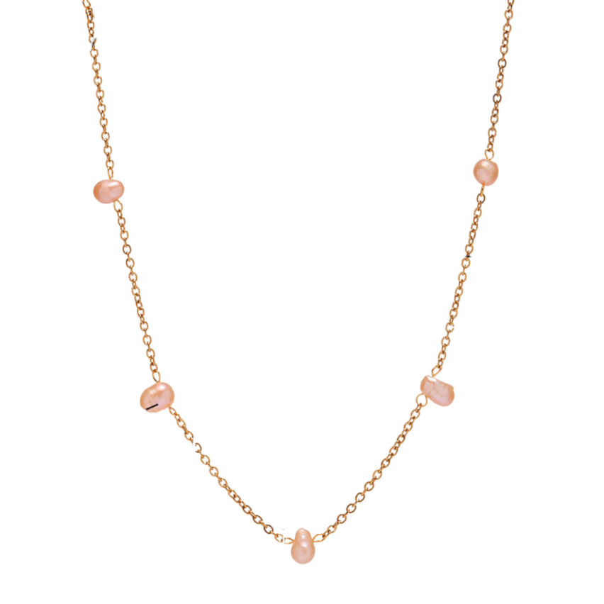 S.Steel New Gold Plating Freshwater pearl Long Women-c 6g 420+50x1mm