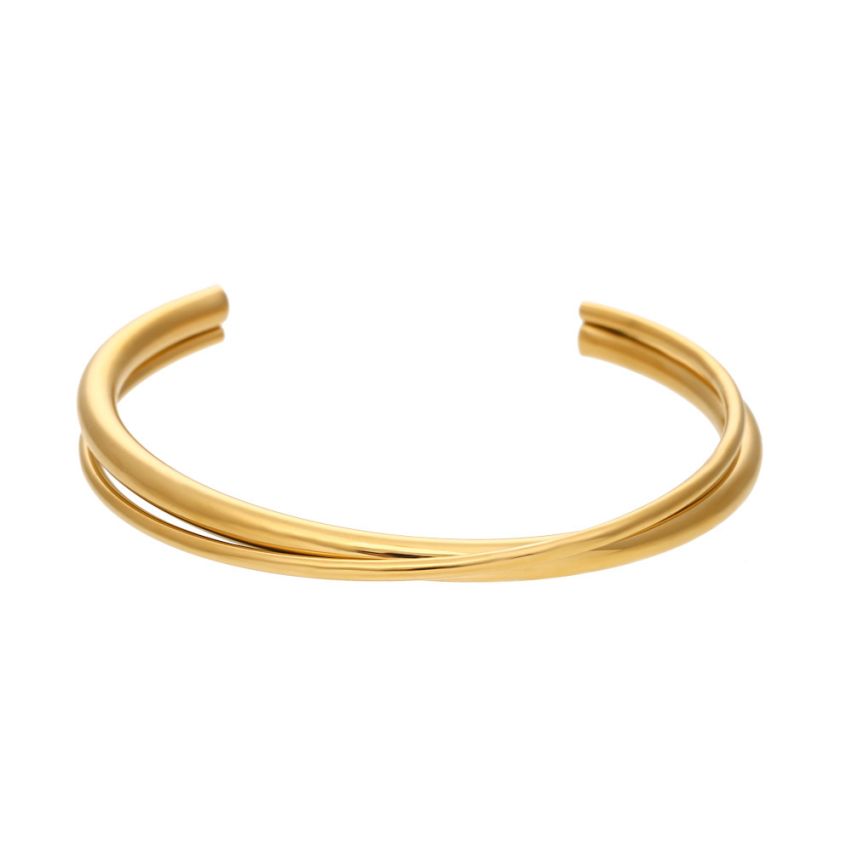 S.Steel New Gold Plating Smooth Women-c 18.3g - 8.8mm