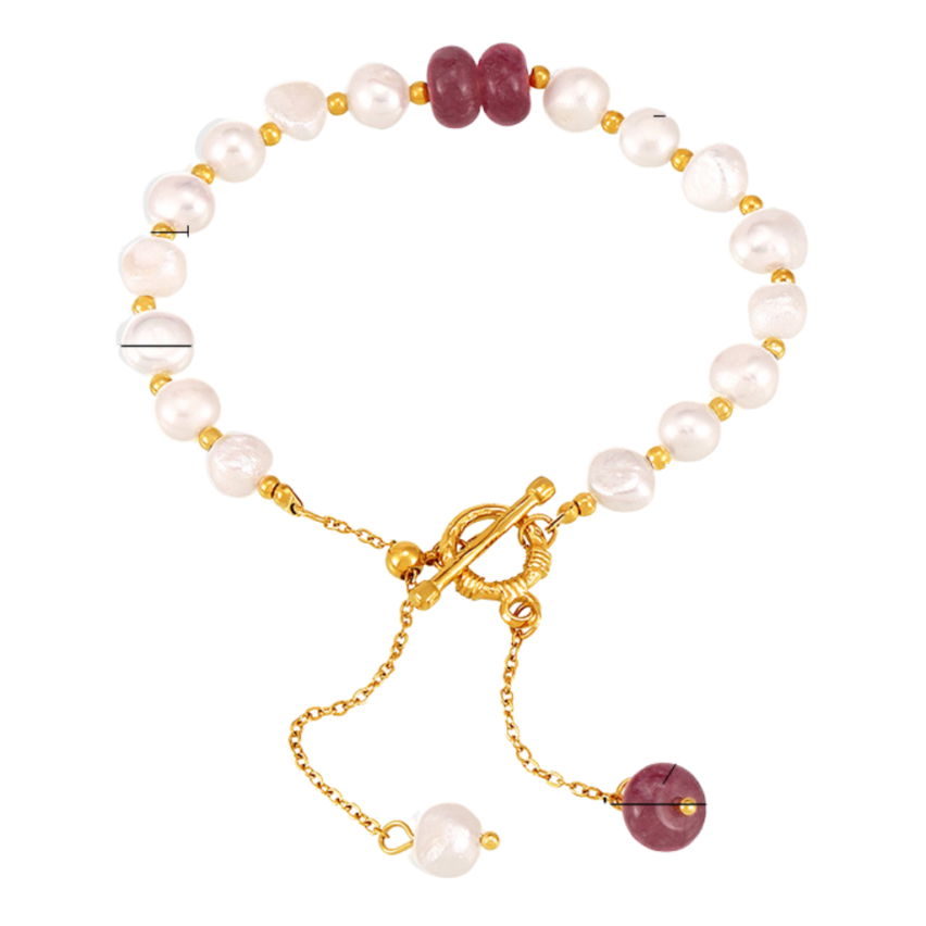 S.Steel New Gold Plating Purple Freshwater pearl Pearls Women-c 11.9g 180x7mm