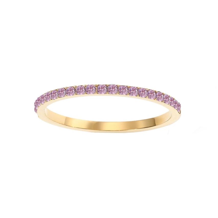 S.Steel New Gold Plating Purple Zircon Women-c 2g EU52 - ES12 - US6