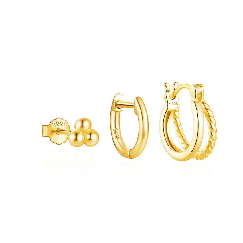 925 Silver New Gold Plating Sets Women-c 1.79g