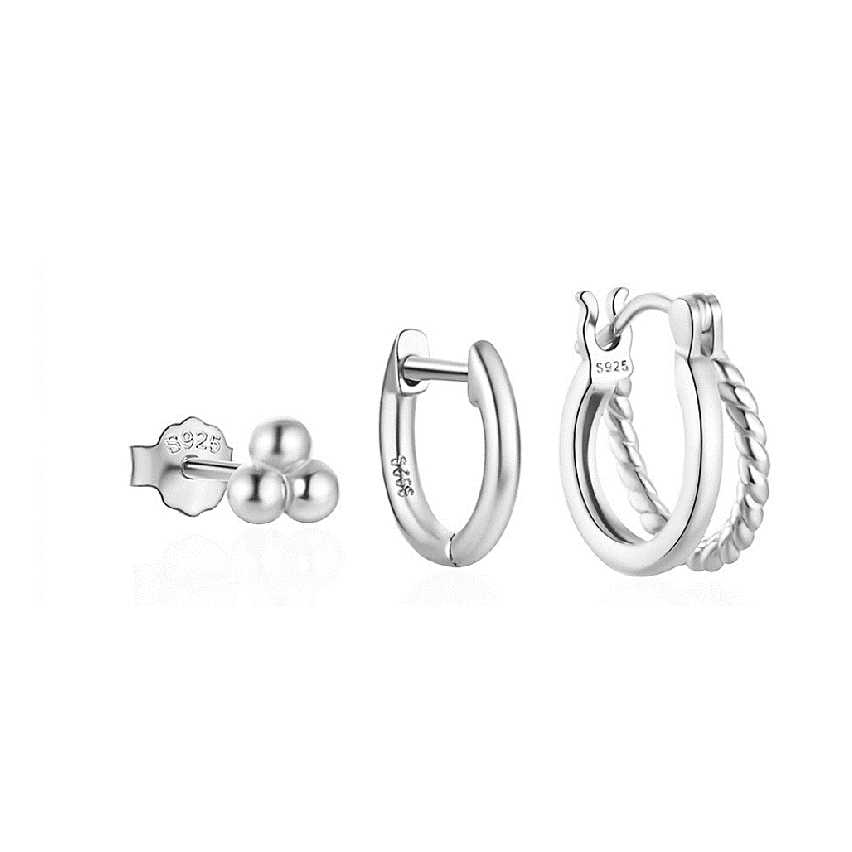 925 Silver New Gold Plating Sets Women-c 1.79g