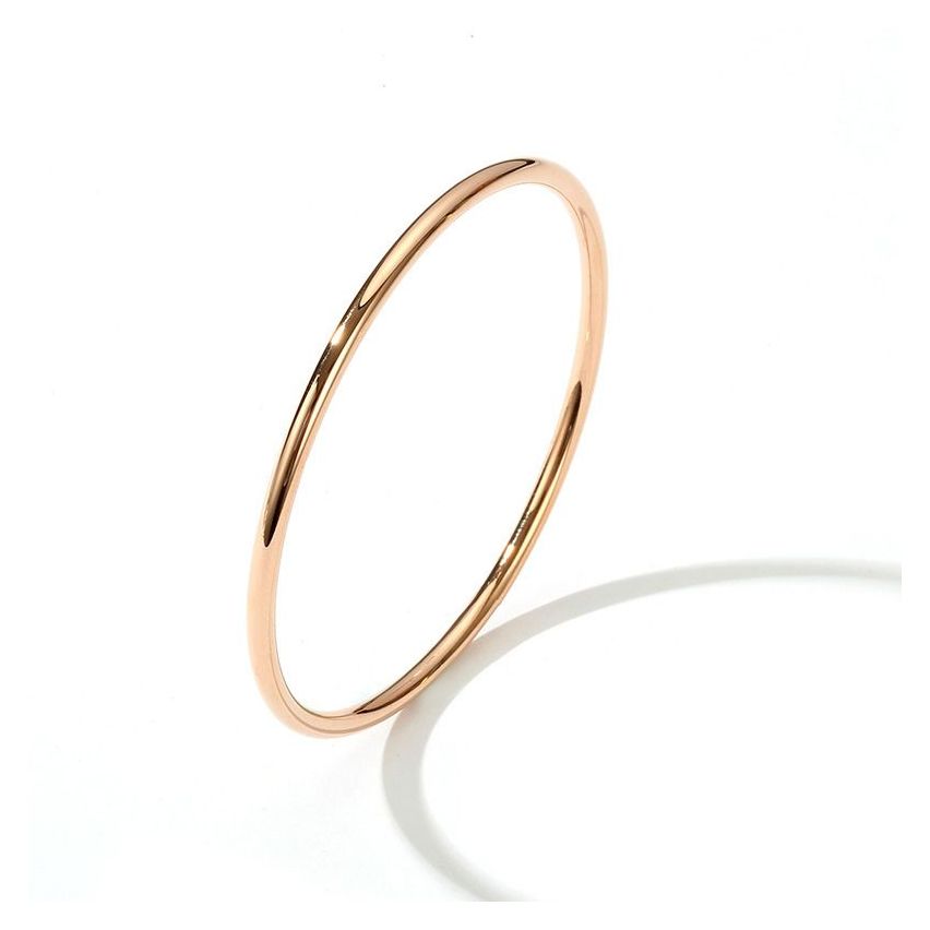 S.Steel New Rose gold Plating Smooth Women-c 10g 65x2mm