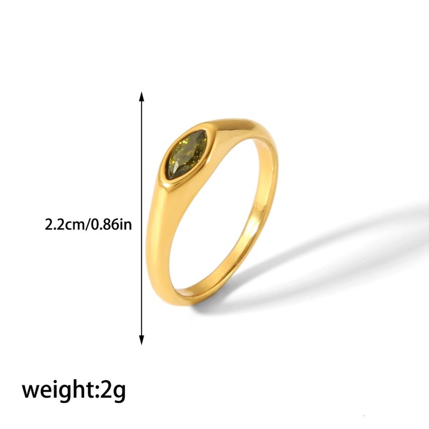 S.Steel New Gold Plating Yellow Zircon Women-c 2g EU57 - ES17 - US8