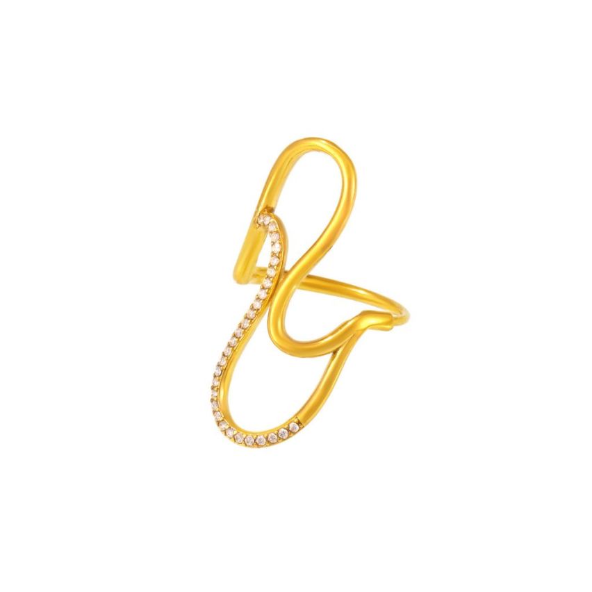 S.Steel New Gold Plating Zircon Women-c 3g EU54 - ES14 - US7