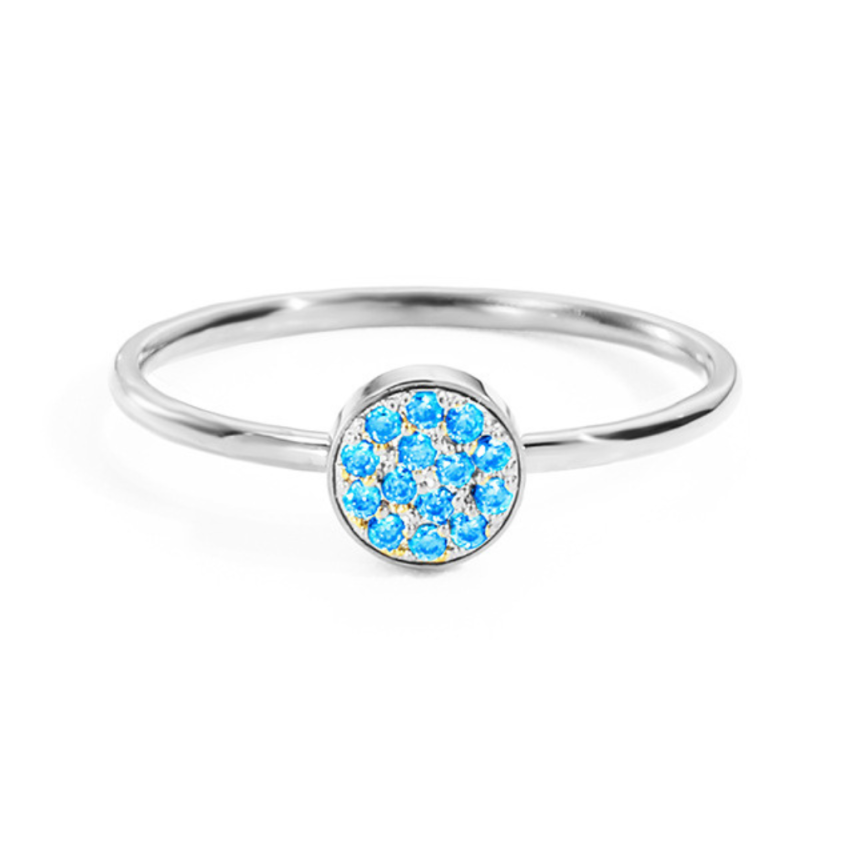 S.Steel New Lake blue Zircon Women-c 2g EU57 - ES17 - US8