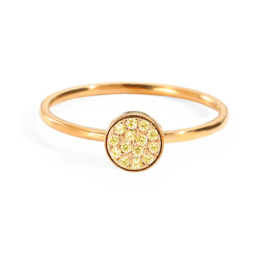 S.Steel New Rose gold Plating Yellow Zircon Women-c 2g EU54 - ES14 - US7