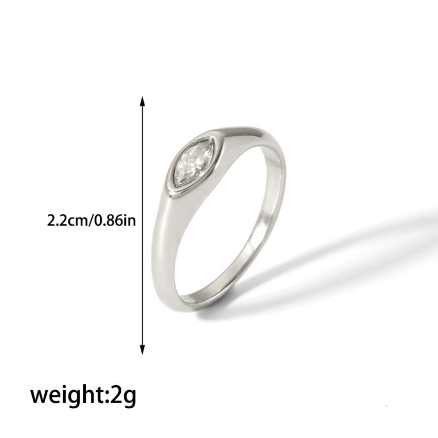 S.Steel New White Zircon Women-c 2g EU57 - ES17 - US8