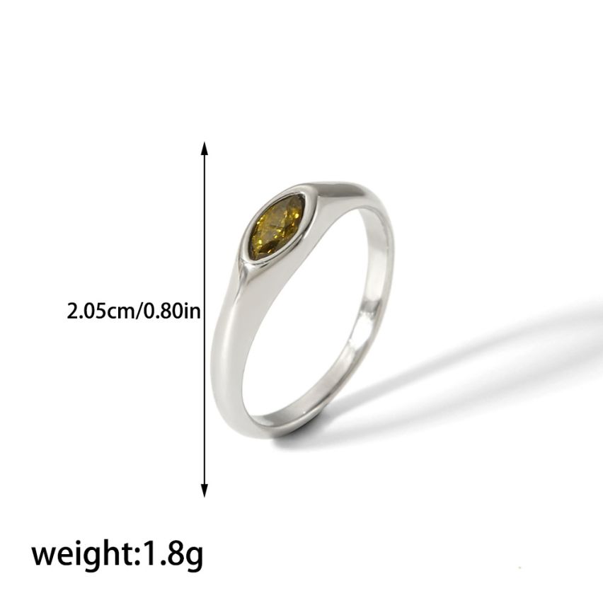 S.Steel New Yellow Zircon Women-c 1.8g EU52 - ES12 - US6