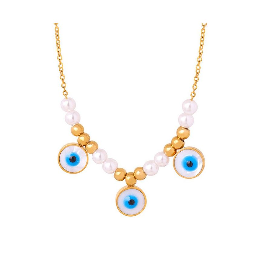 Gold Plating S.Steel and Shell Bead Pearls Pendant