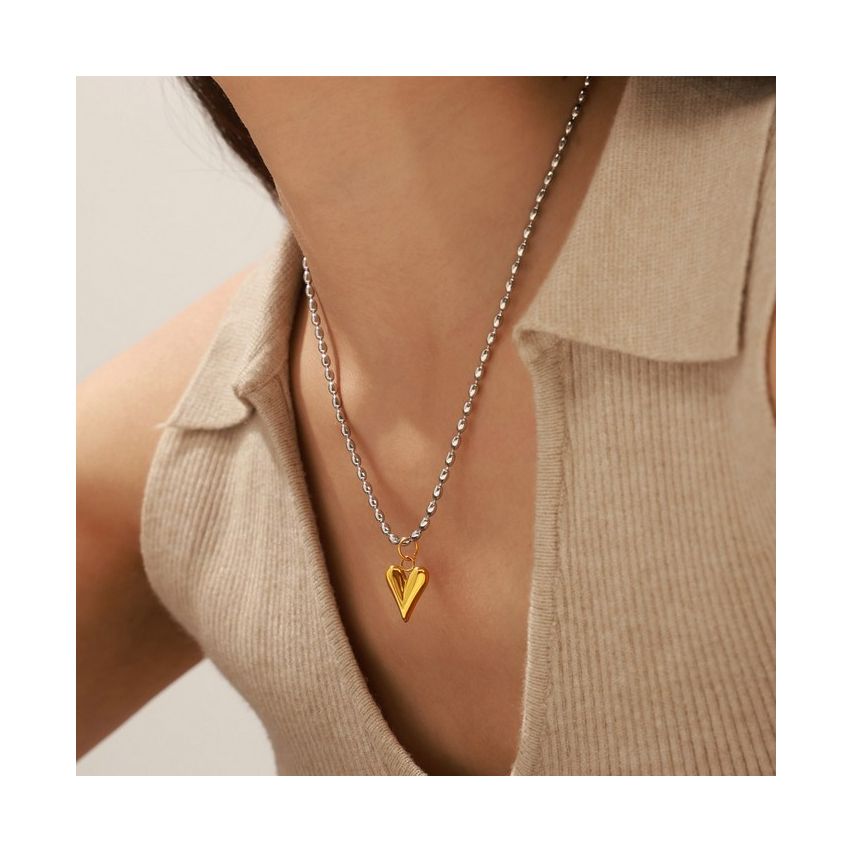 Gold Plating S.Steel Geometric Pendant