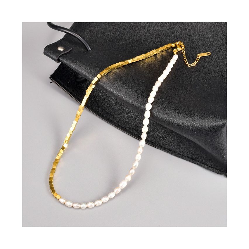 Gold Plating S.Steel Pearls Pendant