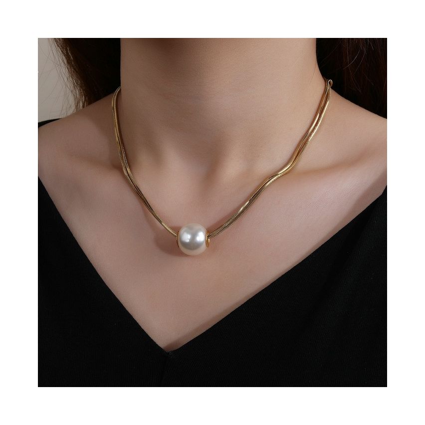 Gold Plating S.Steel Pearls Pendant