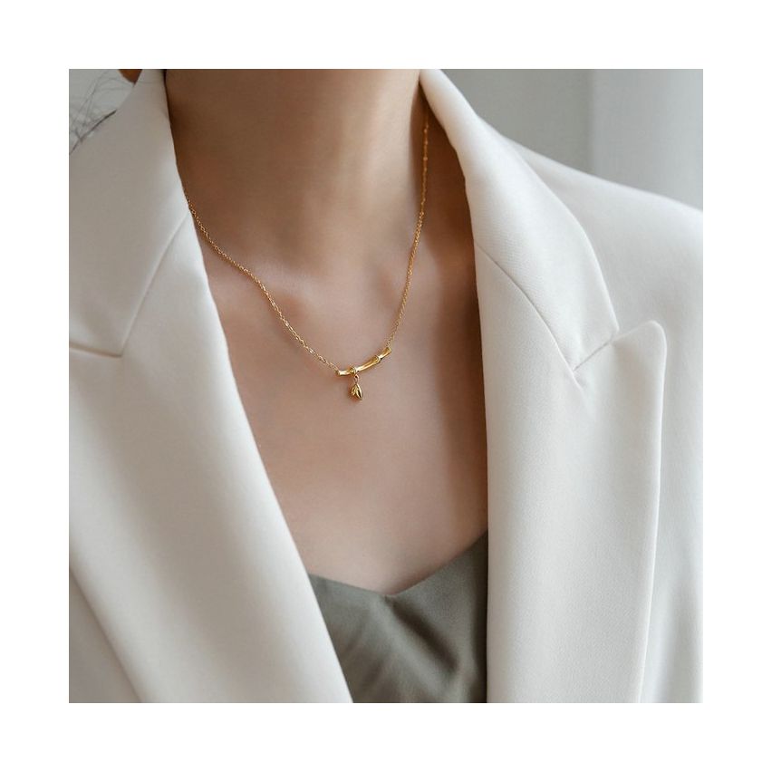 Gold Plating S.Steel Minimalist Pendant
