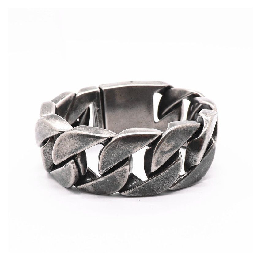 XXL Antique silver Titanium Steel Men-c 