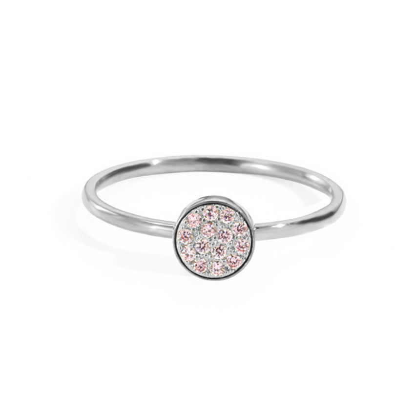 S.Steel Pink Zircon Women-c 2g