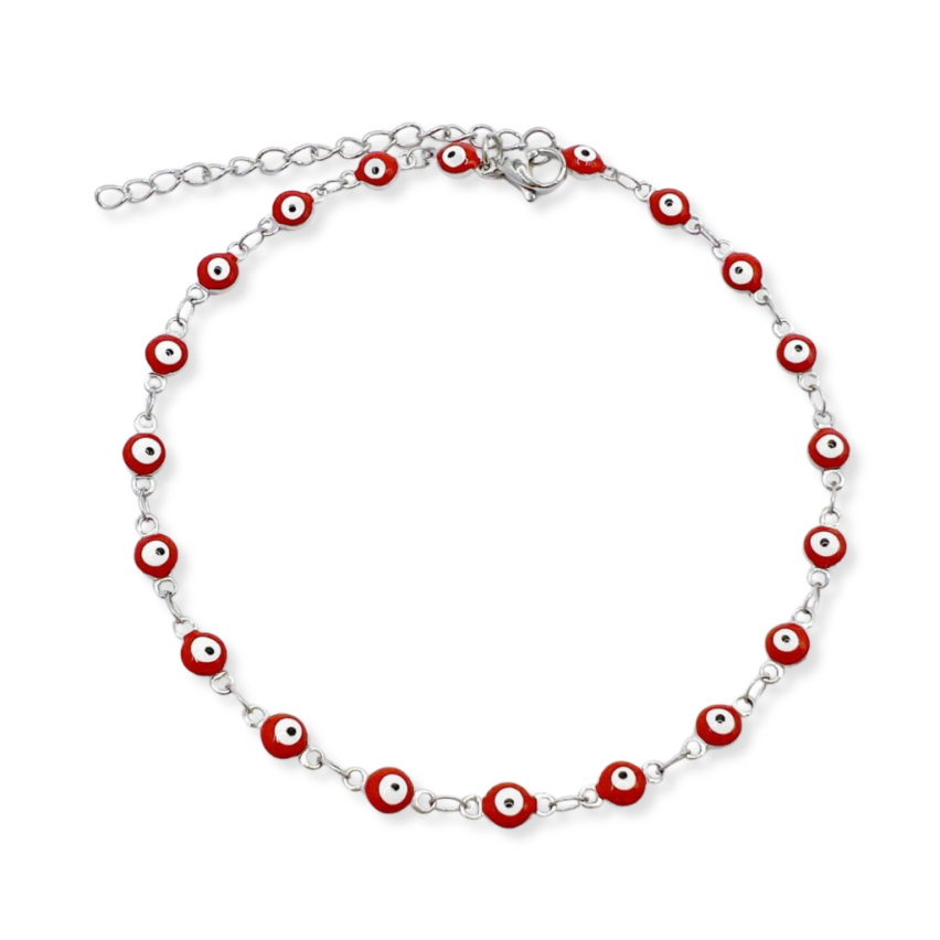 S.Steel Red Enamel Anklets Women-c 5.5g 280x4mm