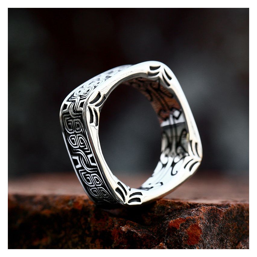 Antique silver S.Steel Balinese Ring