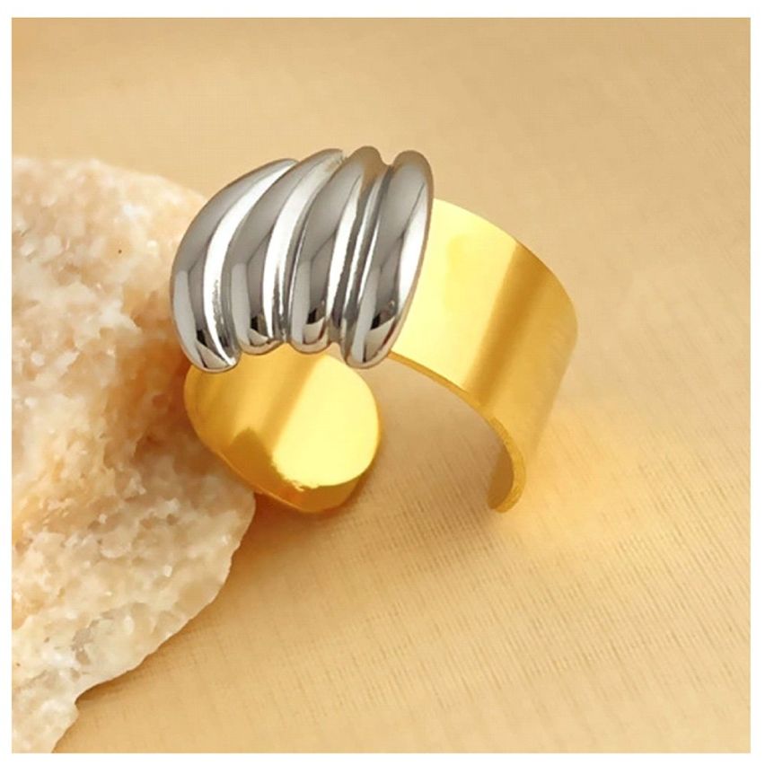 Two plating color  S.Steel Geometric Ring