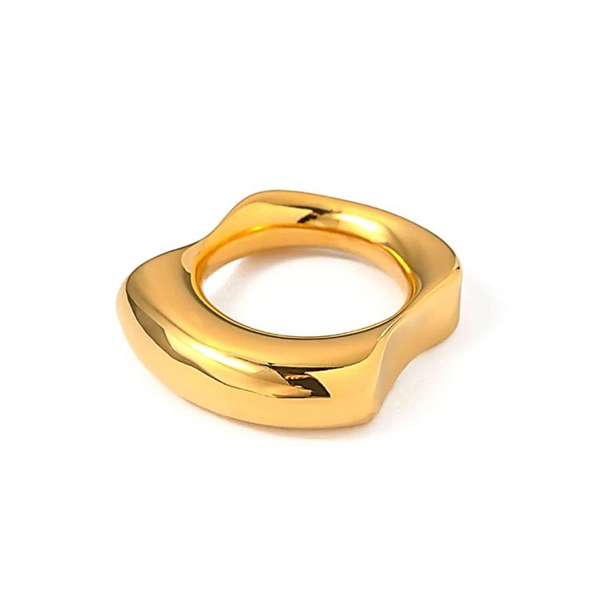 Gold Plating S.Steel Smooth Ring