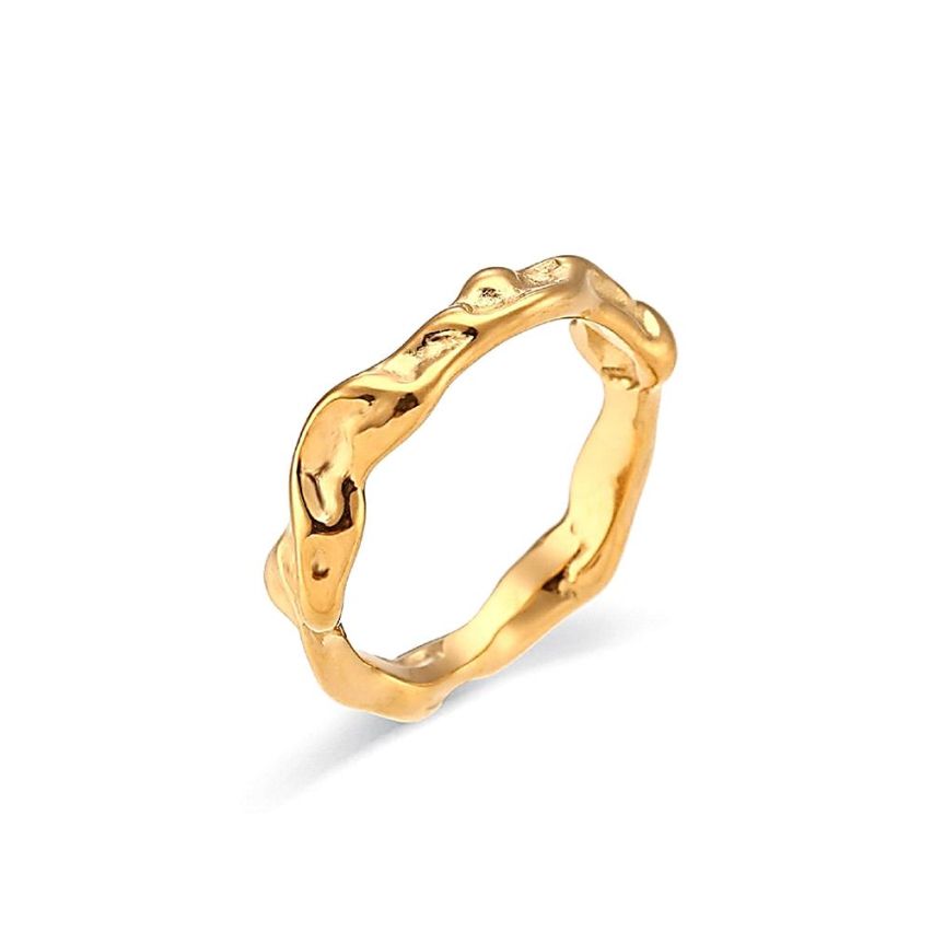 Gold Plating S.Steel Texture Ring