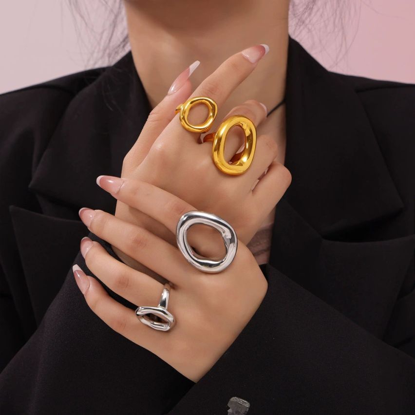 Shiny S.Steel Smooth Ring