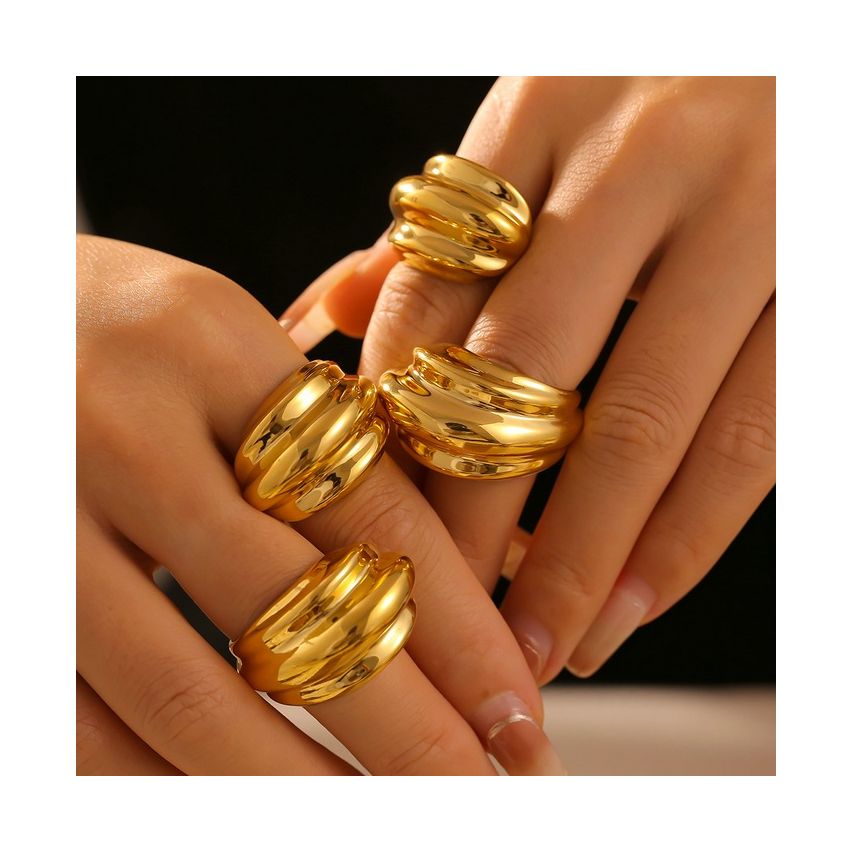 Gold Plating S.Steel Smooth Ring