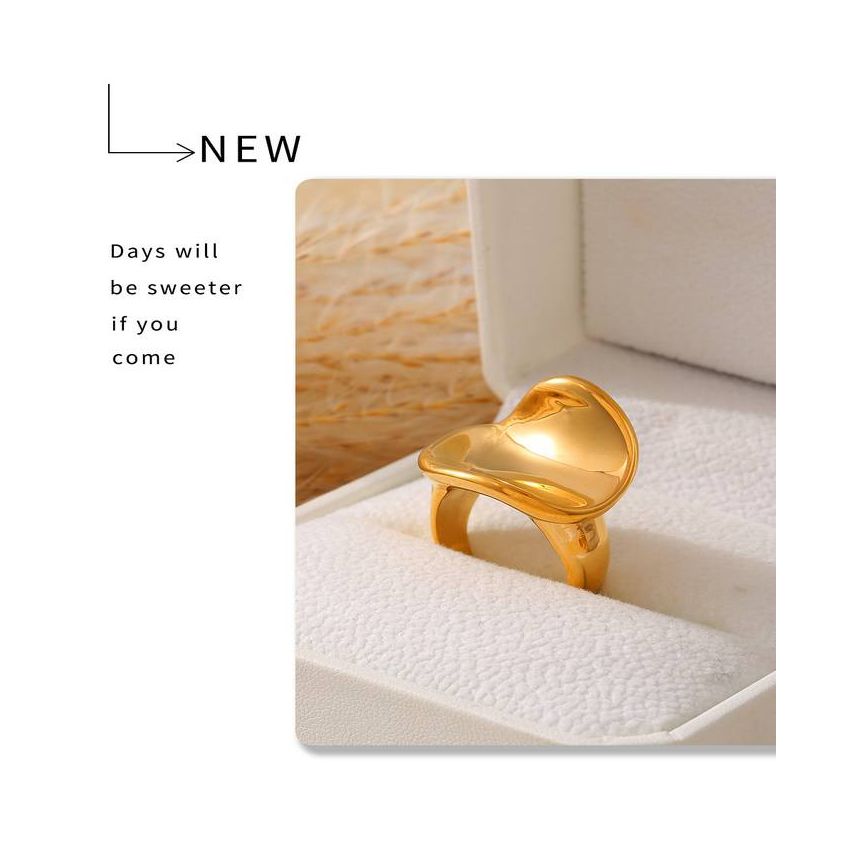 Gold Plating S.Steel Smooth Ring