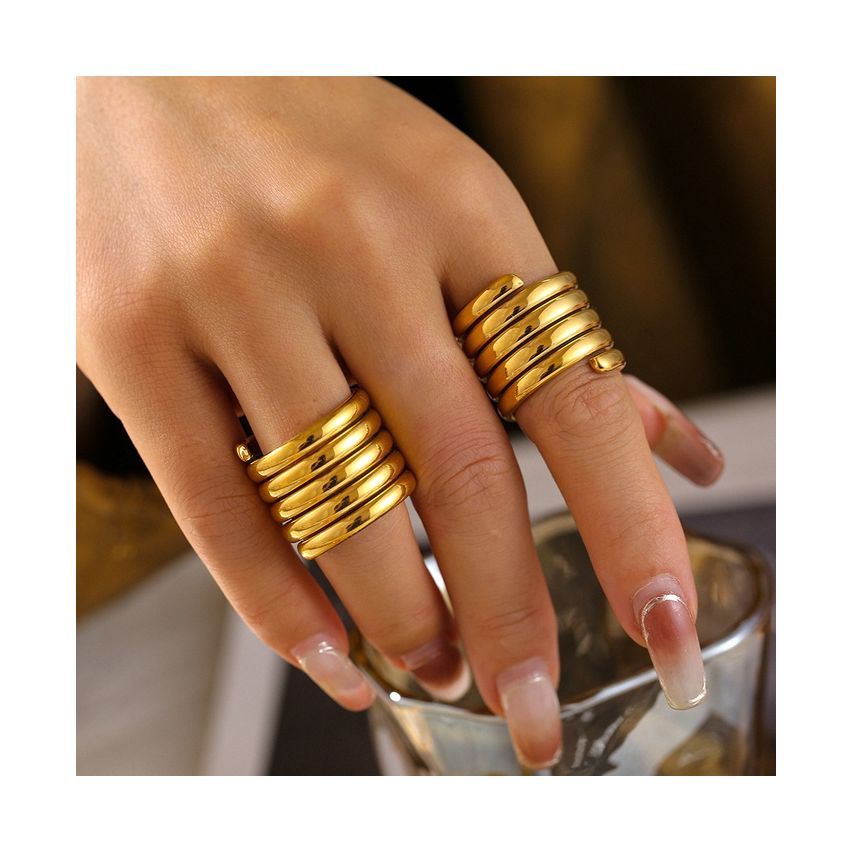 Gold Plating S.Steel Smooth Ring