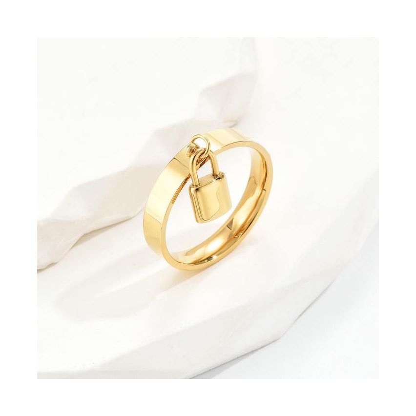 Gold Plating S.Steel Geometric Ring